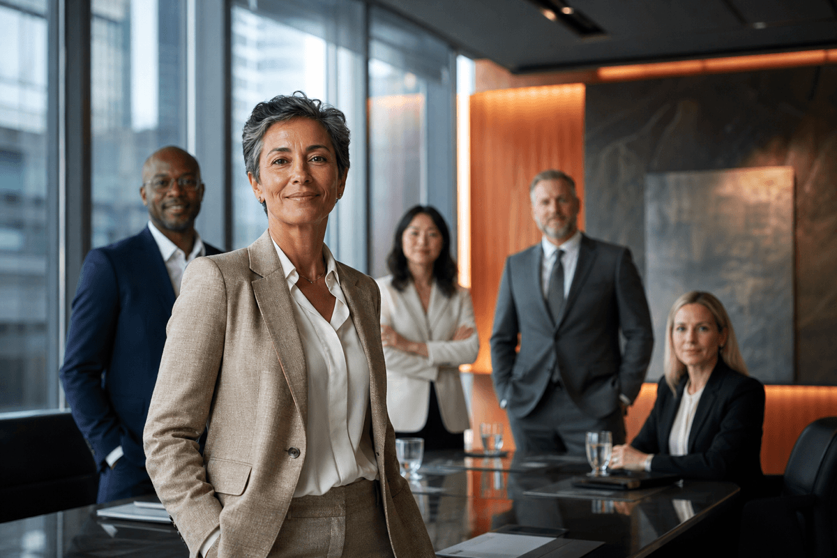 Governance advisory team in a premium office setting